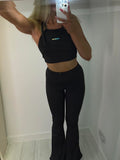 Blacked Out Halter Neck Reflective Crop Top