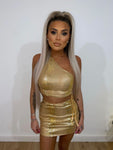 Gold 2 Piece Ruched Set